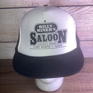 Vintage Billy Miner's Saloon Black and White Trucker Hat